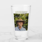 Gelukkige pensioenfoto naam jaar van dienst glas (Achterkant)