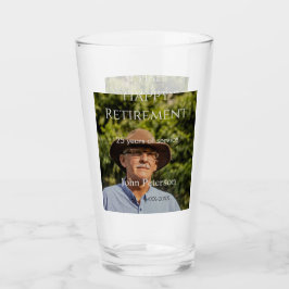 Gelukkige pensioenfoto naam jaar van dienst glas