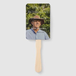 Gelukkige pensioenfoto naam jaar van dienst handwaaier