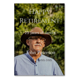 Gelukkige pensioenfoto naam jaar van dienst kaart