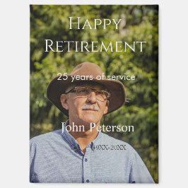 Gelukkige pensioenfoto naam jaar van dienst magneet