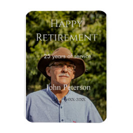 Gelukkige pensioenfoto naam jaar van dienst magneet