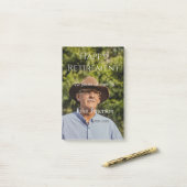 Gelukkige pensioenfoto naam jaar van dienst post-it® notes (Op bureau)