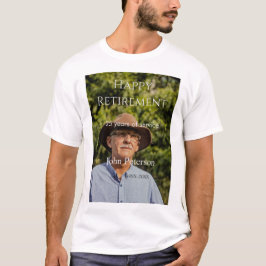 Gelukkige pensioenfoto naam jaar van dienst t-shirt