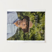 Gelukkige pensioenfoto naam jaar van dienst wandkleed (Voorkant (horizontaal))