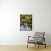 Gelukkige pensioenfoto naam jaar van dienst wandkleed (In situ)