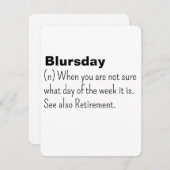 Gelukkige pensioenkaart, donderdag, grappig pensio feestdagenkaart (Voorkant / Achterkant)