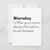 Gelukkige pensioenkaart, donderdag, grappig pensio feestdagenkaart (Voorkant)