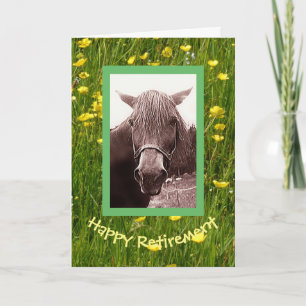 Gelukkige pensioenpaardenkaart kaart