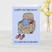 Gelukkige Pensionering Broer Cartoon Fauteuil Kaart (Gele Bloem)