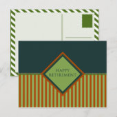 gelukkige pensionering (diamantStriped) Briefkaart (Voorkant / Achterkant)