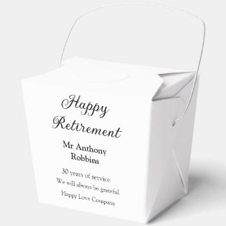 Gelukkige pensionering en naam jaren van dienst ge bedankdoosjes