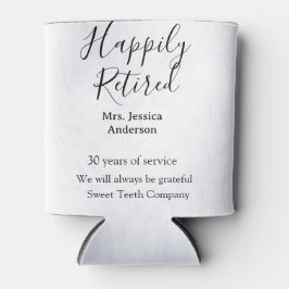 Gelukkige pensionering en naam jaren van dienst ge blikjeskoeler