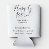 Gelukkige pensionering en naam jaren van dienst ge blikjeskoeler (Achterkant)