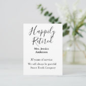 Gelukkige pensionering en naam jaren van dienst ge briefkaart (Staand voorkant)