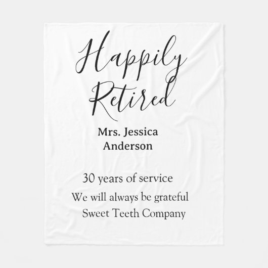 Gelukkige pensionering en naam jaren van dienst ge fleece deken (Voorkant)