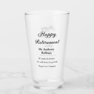 Gelukkige pensionering en naam jaren van dienst ge glas