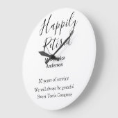 Gelukkige pensionering en naam jaren van dienst ge grote klok (Hoek)