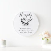 Gelukkige pensionering en naam jaren van dienst ge grote klok (Huis)