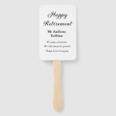 Gelukkige pensionering en naam jaren van dienst ge handwaaier (Achterkant)