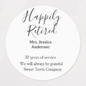 Gelukkige pensionering en naam jaren van dienst ge labels (Design 1)