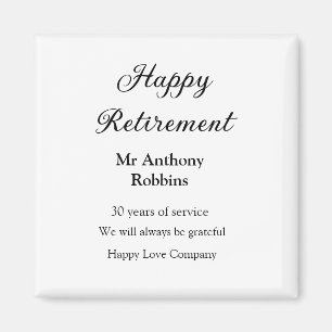 Gelukkige pensionering en naam jaren van dienst ge magneet