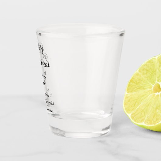 Gelukkige pensionering en naam jaren van dienst ge shot glas (Rechts)