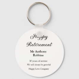 Gelukkige pensionering en naam jaren van dienst ge sleutelhanger
