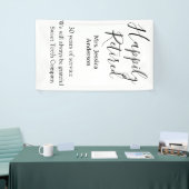 Gelukkige pensionering en naam jaren van dienst ge spandoek (Beurs)