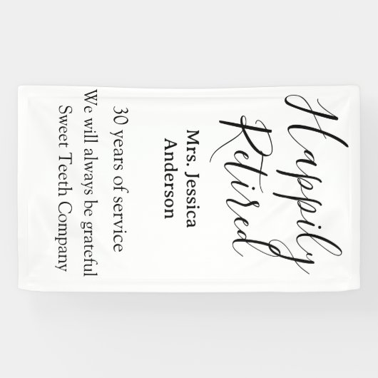 Gelukkige pensionering en naam jaren van dienst ge spandoek (Horizontaal)