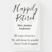 Gelukkige pensionering en naam jaren van dienst ge spandoek (Verticaal)