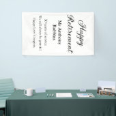 Gelukkige pensionering en naam jaren van dienst ge spandoek (Beurs)