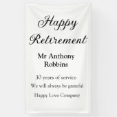 Gelukkige pensionering en naam jaren van dienst ge spandoek (Verticaal)