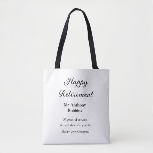 Gelukkige pensionering en naam jaren van dienst ge tote bag