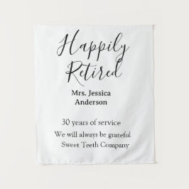 Gelukkige pensionering en naam jaren van dienst ge wandkleed