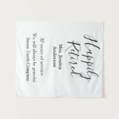 Gelukkige pensionering en naam jaren van dienst ge wandkleed (Voorkant (horizontaal))