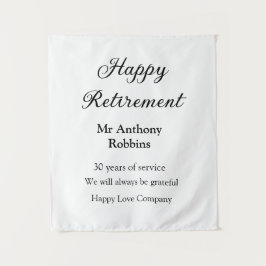 Gelukkige pensionering en naam jaren van dienst ge wandkleed