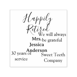 Gelukkige pensionering en naam jaren van dienst ge  zelfinktende stempel