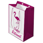 Gelukkige pensionering sparkly roze flamingo Aange Medium Cadeauzakje (Voorkant Gekanteld)