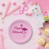 Gelukkige pensionering sparkly roze flamingo Aange Papieren Bordje (Feest)