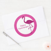 Gelukkige pensionering sparkly roze flamingo Aange Ronde Sticker (Envelop)