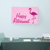 Gelukkige pensionering sparkly roze flamingo Aange Spandoek (Beurs)