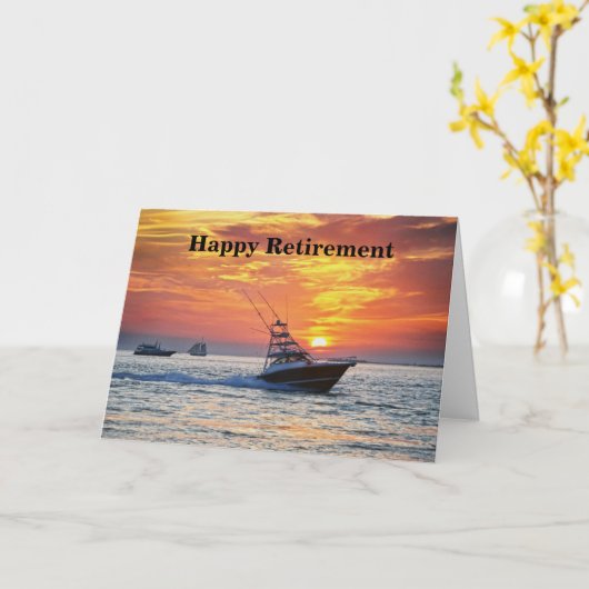 Gelukkige Pensionering, Vissersboot, Florida, Kaart (Gele Bloem)