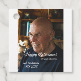 Gelukkige pensionering voeg naam toe foto jaren va bedankjes labels