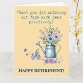 Gelukkige pensionering voor een collega of vriend kaart (Gele Bloem)