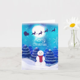 Gelukkige Persoonlijke Kerstman Sneeuwman    Kaart