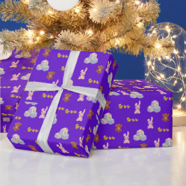 Gelukkige Peuter Verjaardag paars Cadeaupapier