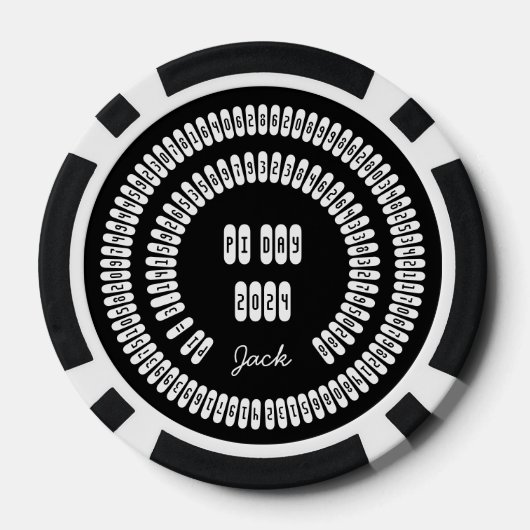 Gelukkige Pi Dag 2024 Wiskunde Cijfers 3.14 Wiskun Poker Chips (Achterkant)