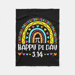Gelukkige Pi-dag 3.14 Nummer Regenboog Wiskundegek Fleece Deken