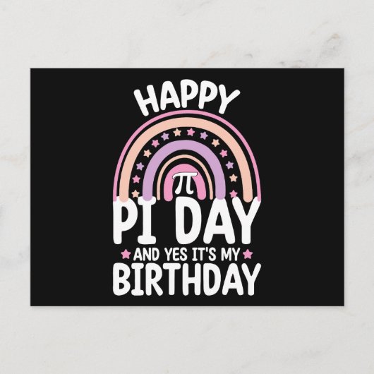 Gelukkige Pi-dag En Ja Het Is Mijn Verjaardag Wisk Briefkaart (Voorkant)